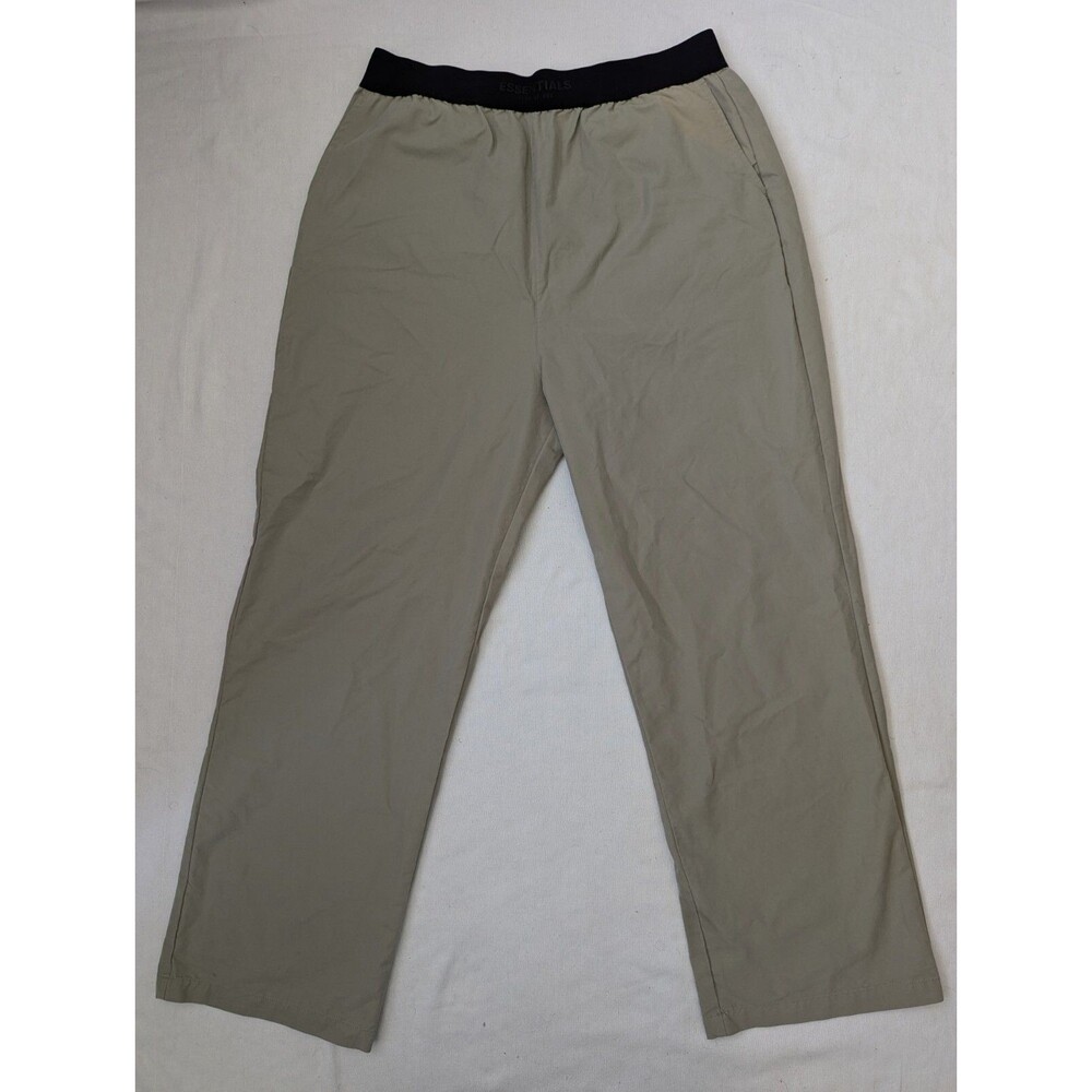Fear of God Essentials Pants Mens XL Beige Straight Leg Logo Waistband Lounge